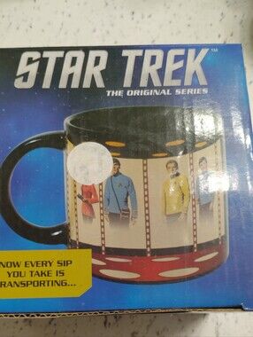 Star Trek The Original Series Heat Changing Mug - Black with Multicolor Crew Art